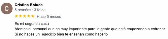 opinión verificada en Google sobre Etvan Fitness